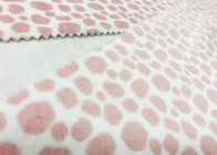 Vải lông cừu 100% Polyester cho nhà dệt màu hồng da báo In 210GSM
