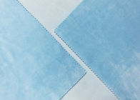 92% Polyester thun Micro Velvet Vải cho nhà dệt Baby Blue 340GSM