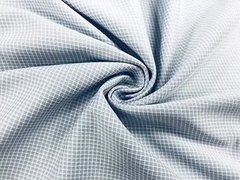 Áo áo sơ mi polyester 100% vải Gingham Warp đan Thẻ xám 130GSM