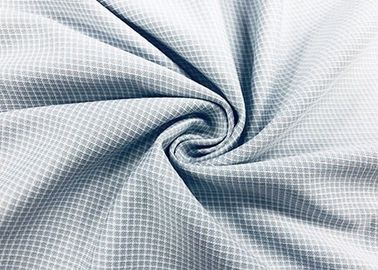 100% vải áo sơ mi polyester Gingham Warp dệt kim màu xám kiểm tra 130GSM
